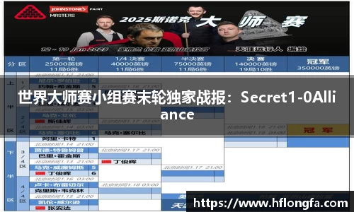 世界大师赛小组赛末轮独家战报：Secret1-0Alliance